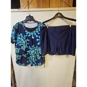 Moda Plus Size 2 Piece Bathsuit Size 3X  Top And Bottom